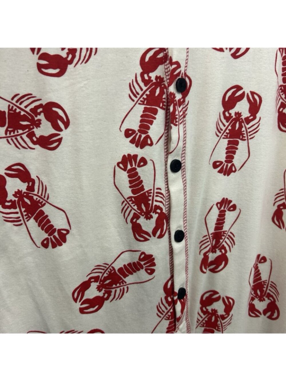 Lazy One Unisex Red White Trap Door Lobster Maine One Piece Pajamas Size Large - Picture 15 of 16